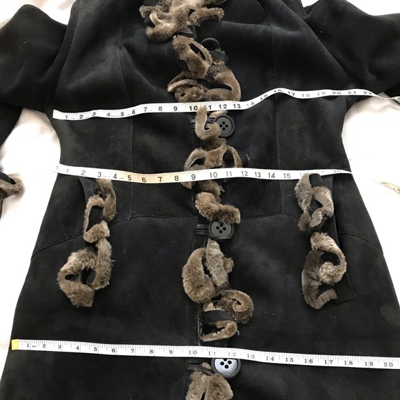 ❤️SOLD❤️Denimax Shearling Long Coat Loops Details Size L - Picture 12 of 16